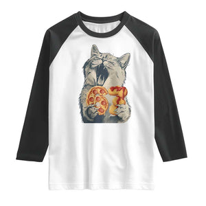Six Seven Meme Cat 67 Pizza Nugget Raglan Shirt Funny Gen Alpha 67 Trend Gift TS12 White Black Print Your Wear