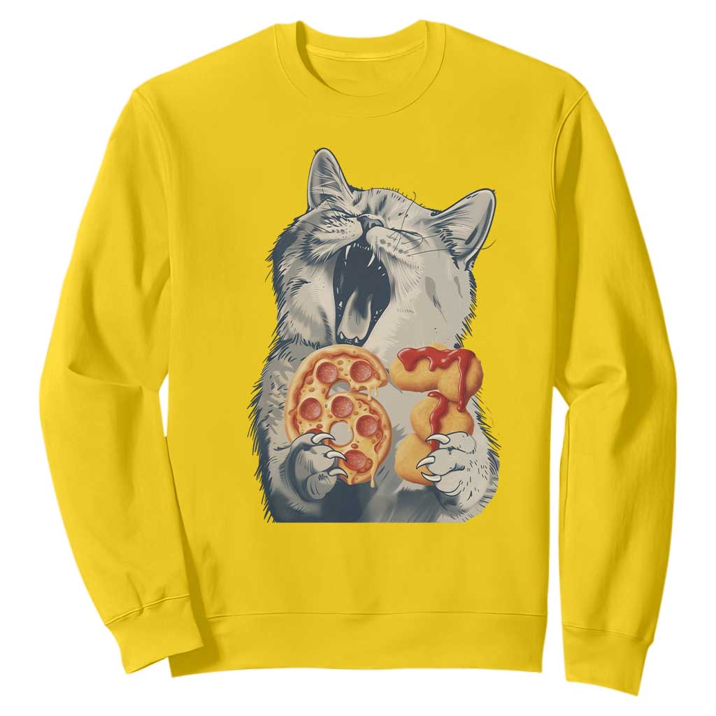 Six Seven Meme Cat 67 Pizza Nugget Sweatshirt Funny Gen Alpha 67 Trend Gift TS12 Daisy Print Your Wear