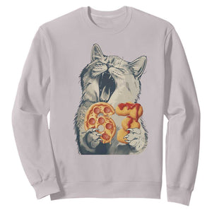 Six Seven Meme Cat 67 Pizza Nugget Sweatshirt Funny Gen Alpha 67 Trend Gift TS12 Ice Gray Print Your Wear