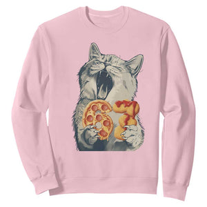 Six Seven Meme Cat 67 Pizza Nugget Sweatshirt Funny Gen Alpha 67 Trend Gift TS12 Light Pink Print Your Wear