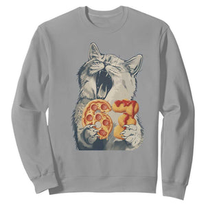 Six Seven Meme Cat 67 Pizza Nugget Sweatshirt Funny Gen Alpha 67 Trend Gift TS12 Sport Gray Print Your Wear