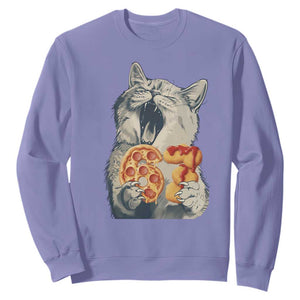 Six Seven Meme Cat 67 Pizza Nugget Sweatshirt Funny Gen Alpha 67 Trend Gift TS12 Violet Print Your Wear