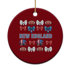 Coquette NE Football Fan Ceramic Ornament Gift For Women TS12 1pc Red Print Your Wear