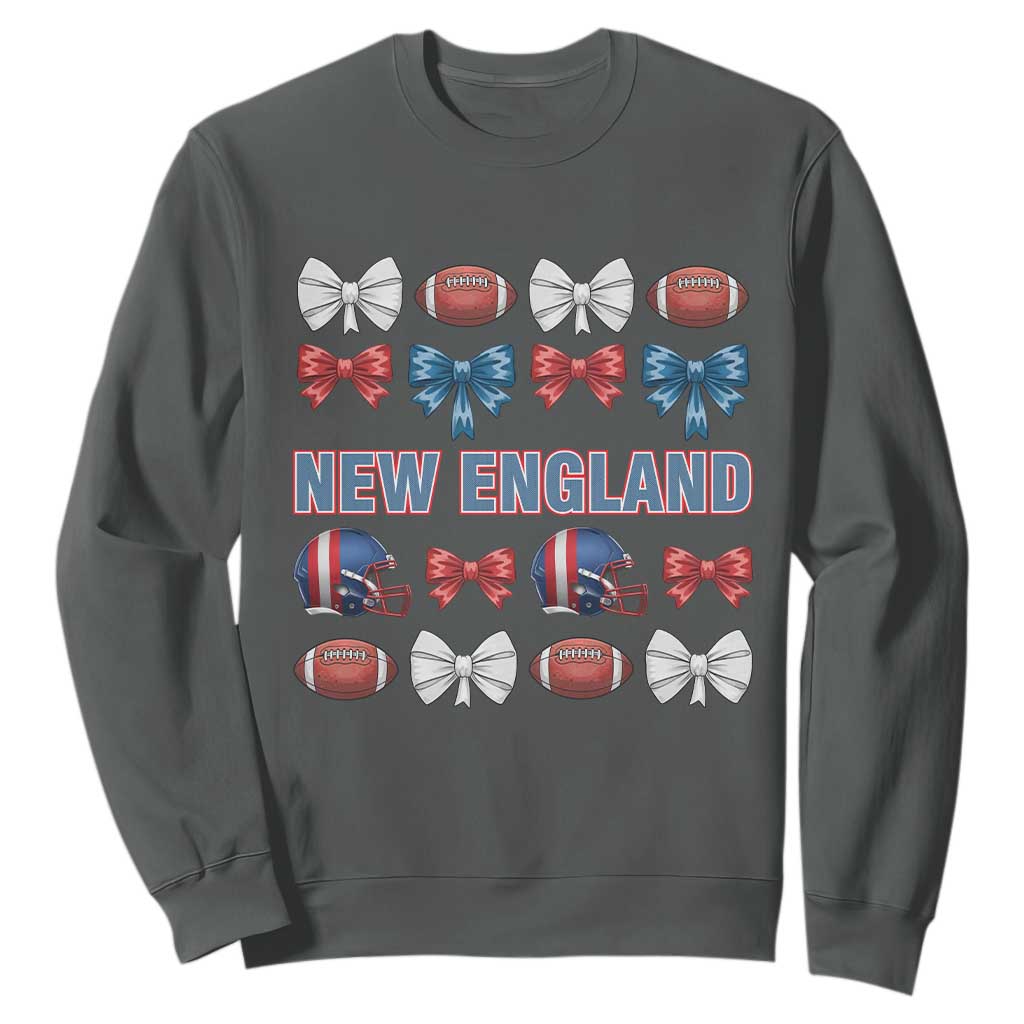 Coquette NE Football Fan Sweatshirt Gift For Women TS12 Dark Heather Print Your Wear