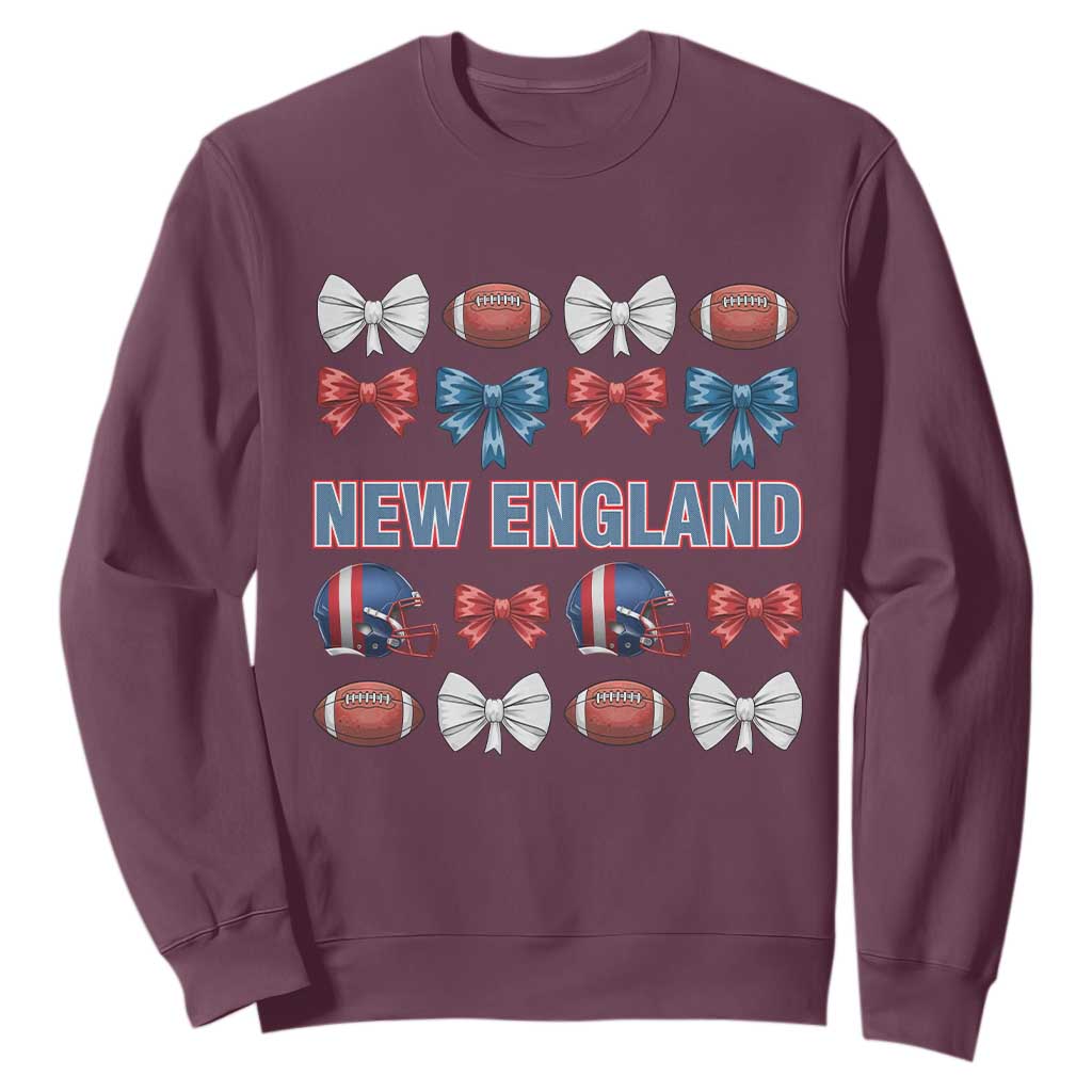 Coquette NE Football Fan Sweatshirt Gift For Women TS12 Maroon Print Your Wear
