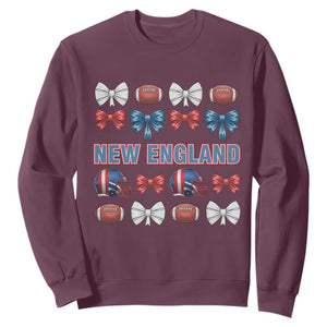 Coquette NE Football Fan Sweatshirt Gift For Women TS12 Maroon Print Your Wear