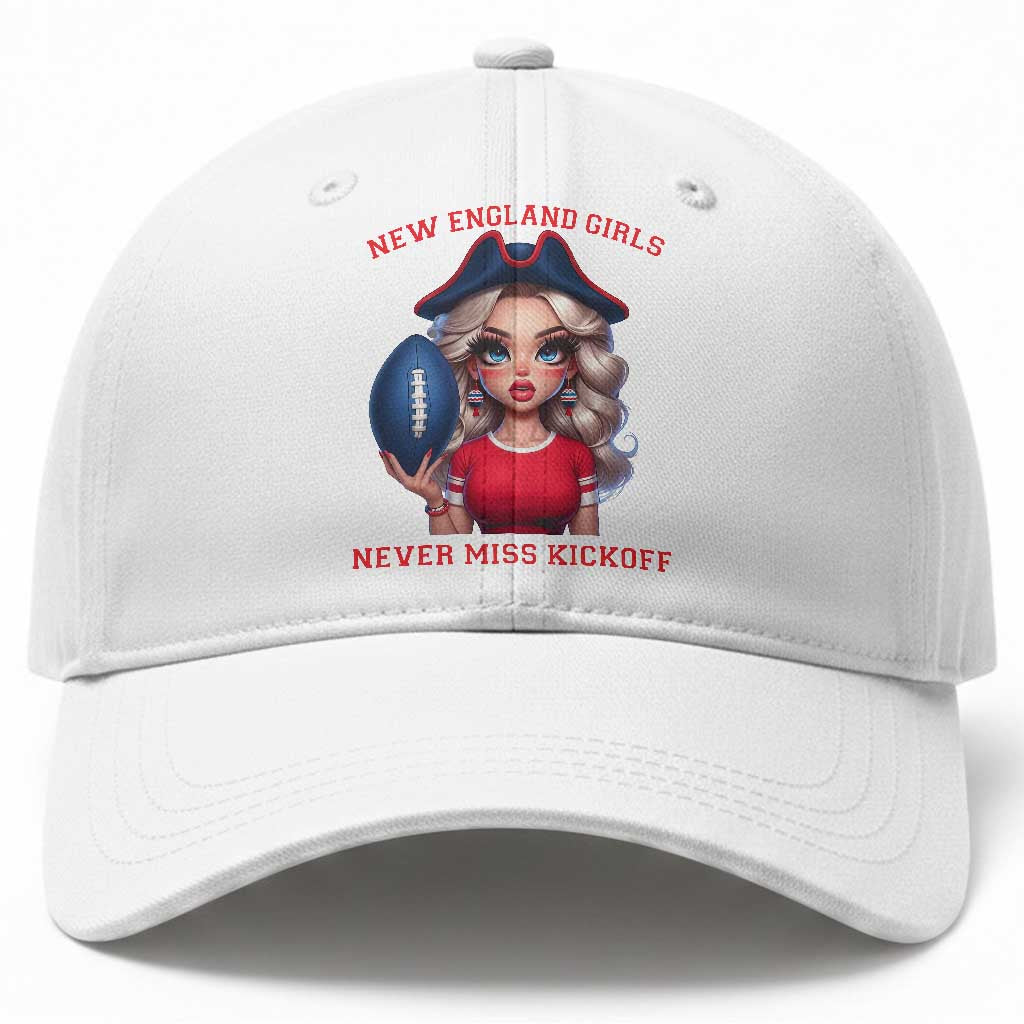 Funny East Coast Football Girl Fan Baseball Cap NE Girls Never Miss Kickoff TS12 Print Your Wear
