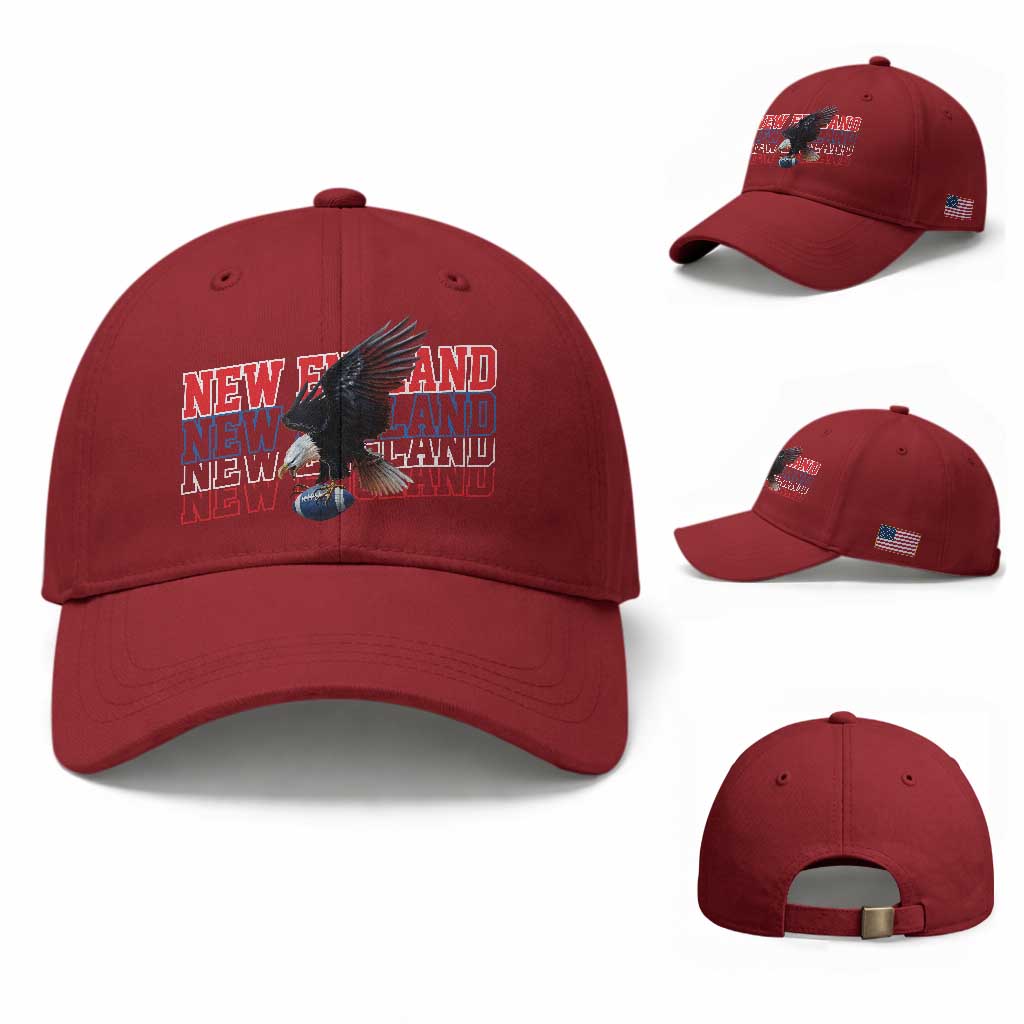 Vintage NE Football Fan Baseball Cap Game Day Lover Gift TS12 Baseball Cap Universal Fit Cherry Red Print Your Wear