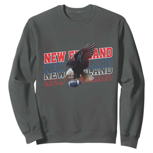 Vintage NE Football Fan Sweatshirt Game Day Lover Gift TS12 Dark Heather Print Your Wear