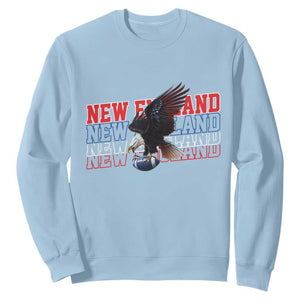 Vintage NE Football Fan Sweatshirt Game Day Lover Gift TS12 Light Blue Print Your Wear