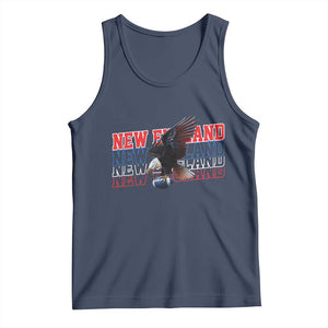 Vintage NE Football Fan Tank Top Game Day Lover Gift TS12 Navy Print Your Wear