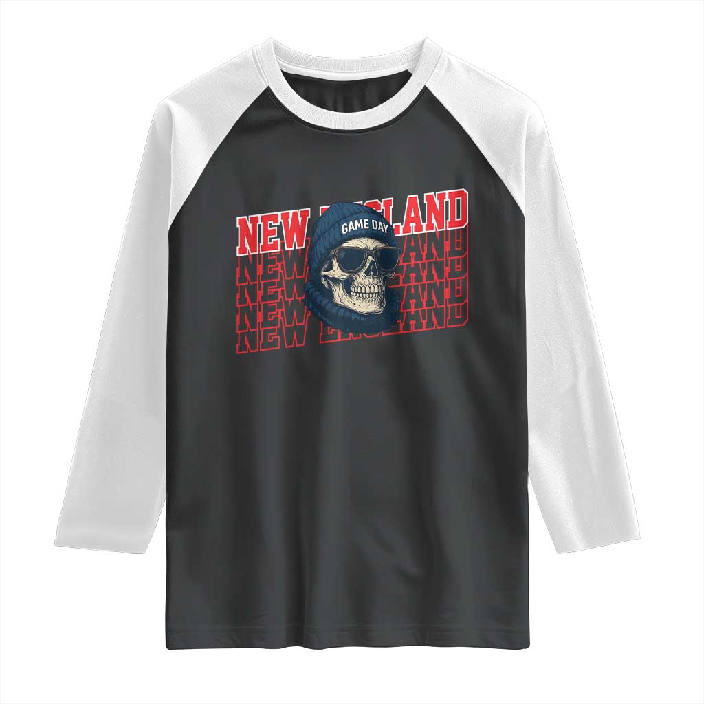 Gothic NE Football Fan Raglan Shirt Game Day Lover Gift TS12 Black White Print Your Wear