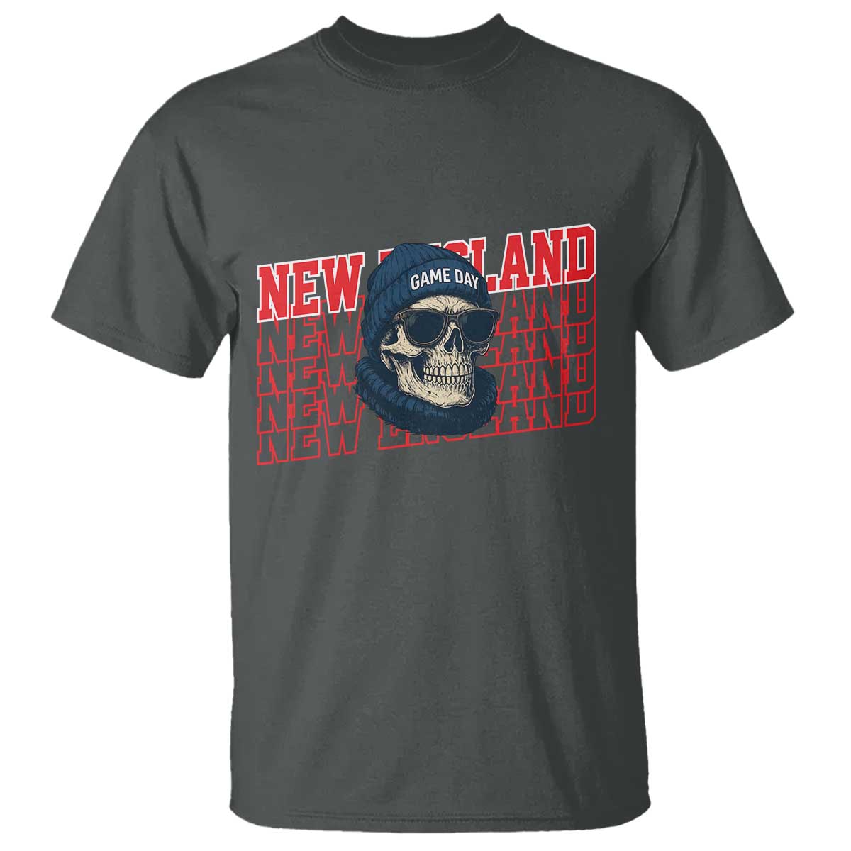 Gothic NE Football Fan T Shirt Game Day Lover Gift TS12 Dark Heather Print Your Wear