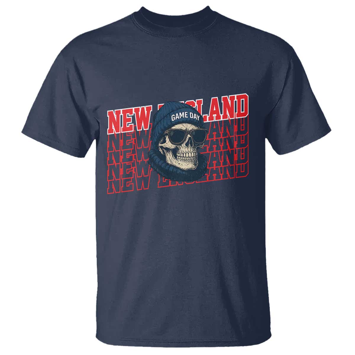 Gothic NE Football Fan T Shirt Game Day Lover Gift TS12 Navy Print Your Wear
