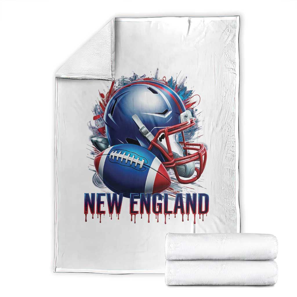 NE Football Spirit Throw Blanket Game Day Sports Fan Gift TS12 White Print Your Wear