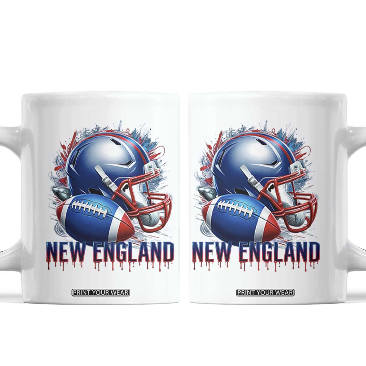 NE Football Spirit Coffee Mug Game Day Sports Fan Gift TS12 White Print Your Wear