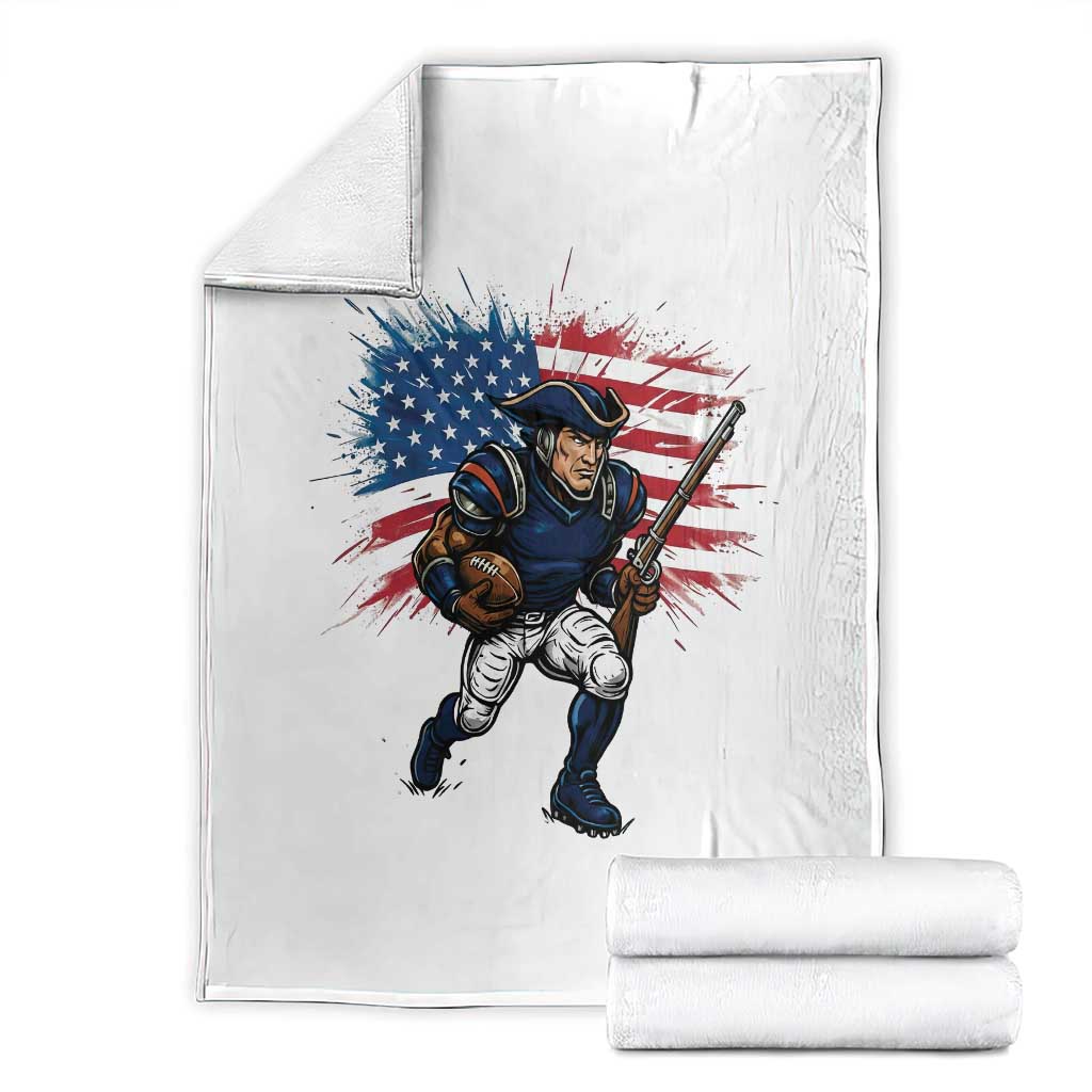 NE Football Fan Supporter Throw Blanket American Flag Pride Gift TS12 White Print Your Wear