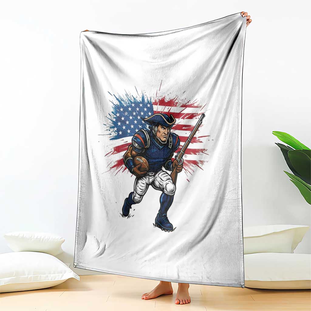 NE Football Fan Supporter Throw Blanket American Flag Pride Gift TS12 Print Your Wear