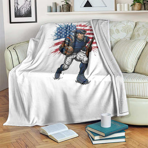 NE Football Fan Supporter Throw Blanket American Flag Pride Gift TS12 Print Your Wear