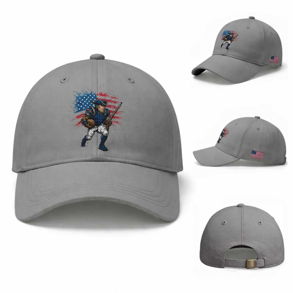 NE Football Fan Supporter Baseball Cap American Flag Pride Gift TS12 Baseball Cap Universal Fit Sport Gray Print Your Wear