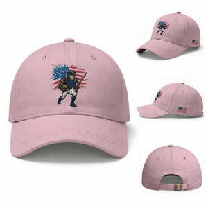 NE Football Fan Supporter Baseball Cap American Flag Pride Gift TS12 Baseball Cap Universal Fit Light Pink Print Your Wear