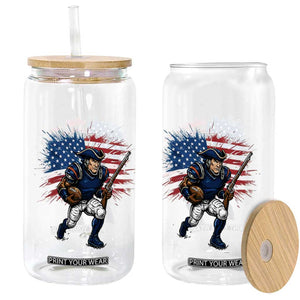 NE Football Fan Supporter Glass Can American Flag Pride Gift TS12 Print Your Wear