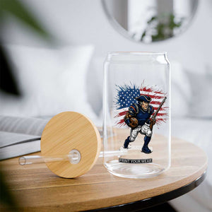 NE Football Fan Supporter Glass Can American Flag Pride Gift TS12 Print Your Wear