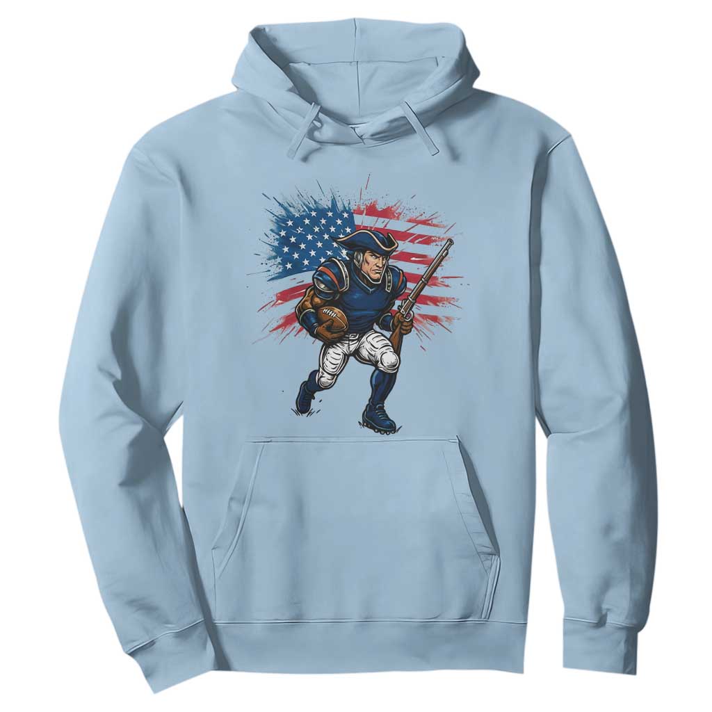 NE Football Fan Supporter Hoodie American Flag Pride Gift TS12 Light Blue Print Your Wear