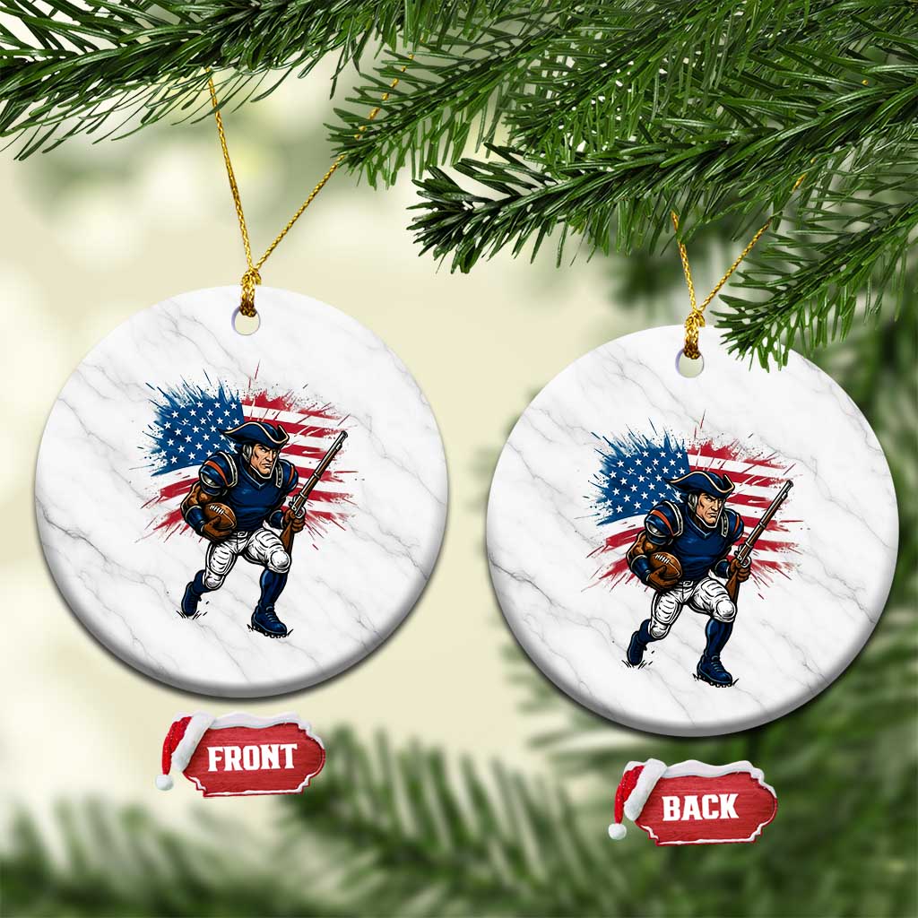 NE Football Fan Supporter Ceramic Ornament American Flag Pride Gift TS12 1pc White Marble Print Your Wear