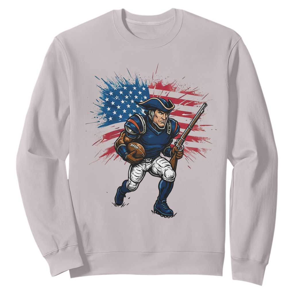 NE Football Fan Supporter Sweatshirt American Flag Pride Gift TS12 Ice Gray Print Your Wear