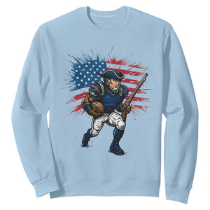 NE Football Fan Supporter Sweatshirt American Flag Pride Gift TS12 Light Blue Print Your Wear