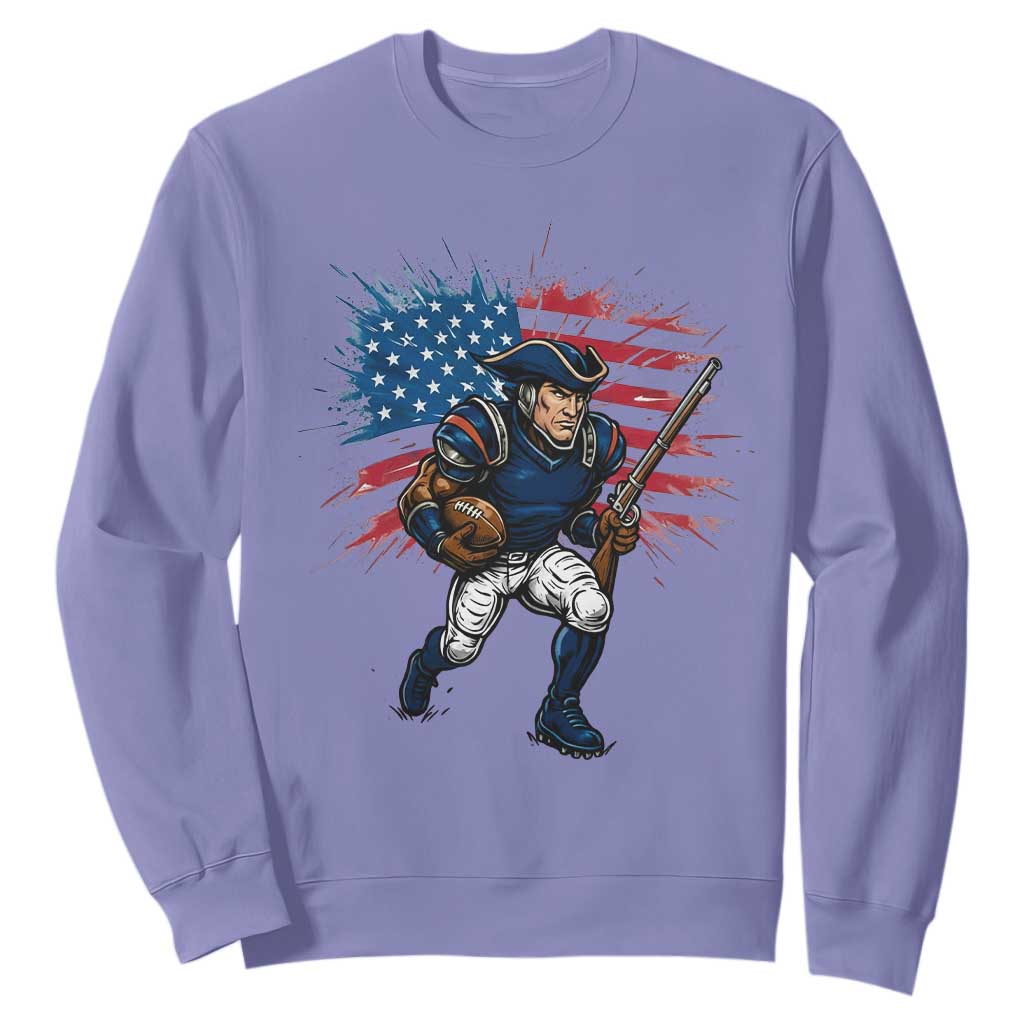 NE Football Fan Supporter Sweatshirt American Flag Pride Gift TS12 Violet Print Your Wear