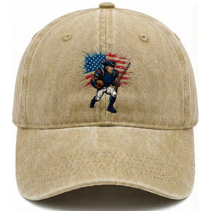 NE Football Fan Supporter Washed Cotton Baseball Cap American Flag Pride Gift TS12 Print Your Wear