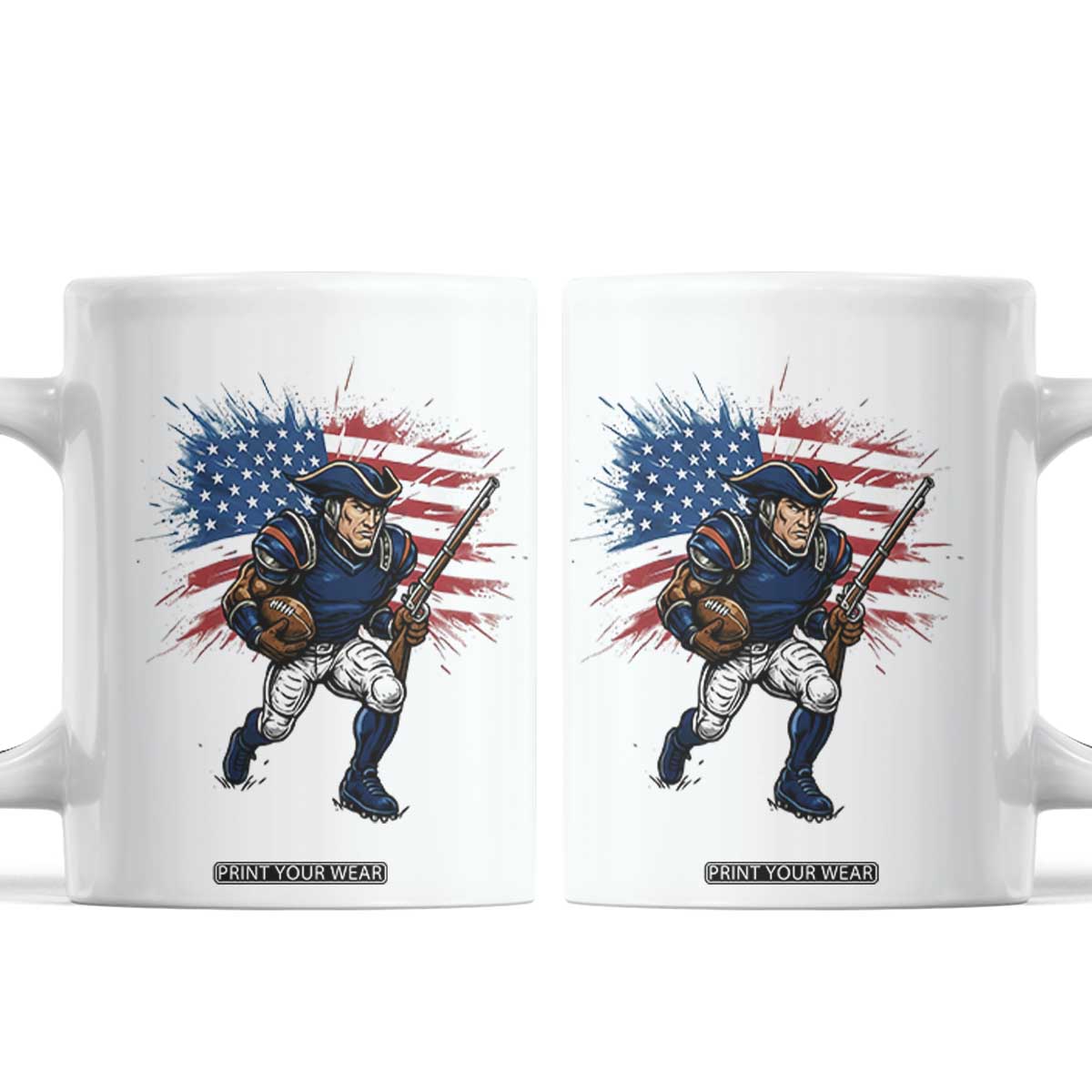 NE Football Fan Supporter Coffee Mug American Flag Pride Gift TS12 White Print Your Wear