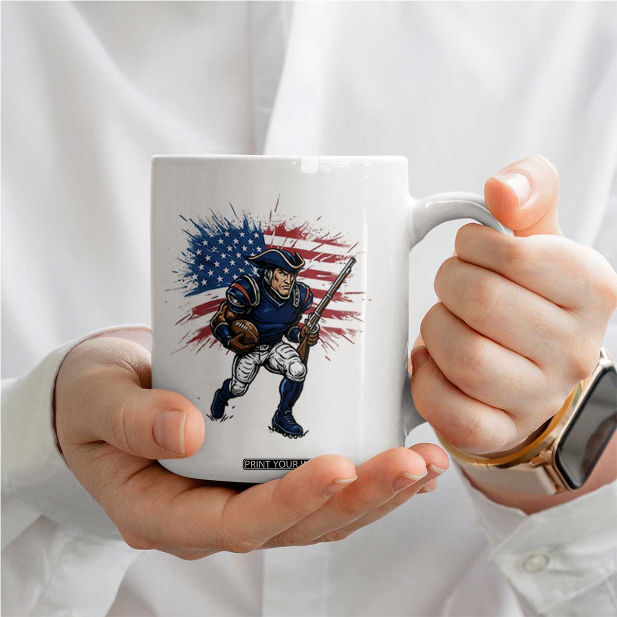 NE Football Fan Supporter Coffee Mug American Flag Pride Gift TS12 Print Your Wear