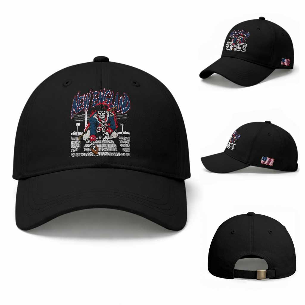 Gothic Skeleton Baseball Cap NE Football Lover Gift TS12 Baseball Cap Universal Fit Black Print Your Wear