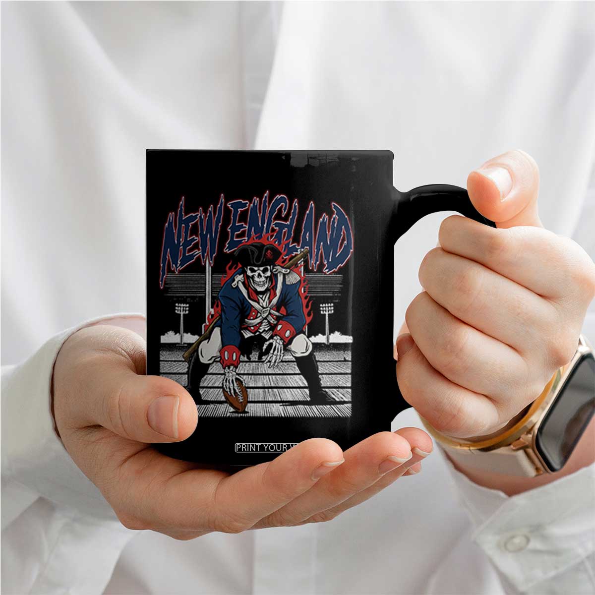 Gothic Skeleton Coffee Mug NE Football Lover Gift TS12 Print Your Wear