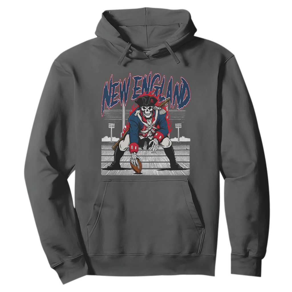 Gothic Skeleton Hoodie NE Football Lover Gift TS12 Dark Heather Print Your Wear