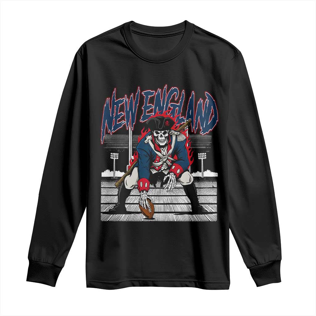 Gothic Skeleton Long Sleeve Shirt NE Football Lover Gift TS12 Black Print Your Wear