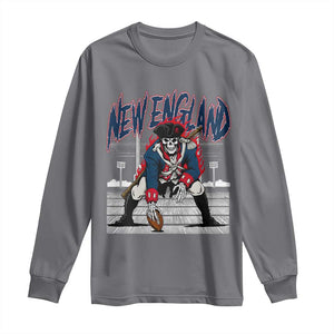 Gothic Skeleton Long Sleeve Shirt NE Football Lover Gift TS12 Charcoal Print Your Wear