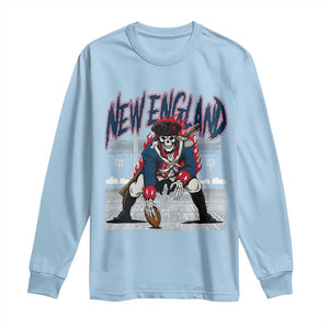 Gothic Skeleton Long Sleeve Shirt NE Football Lover Gift TS12 Light Blue Print Your Wear