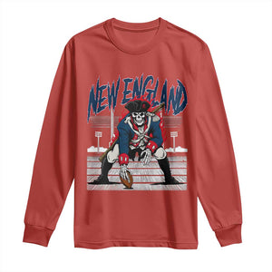 Gothic Skeleton Long Sleeve Shirt NE Football Lover Gift TS12 Red Print Your Wear