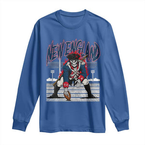 Gothic Skeleton Long Sleeve Shirt NE Football Lover Gift TS12 Royal Blue Print Your Wear