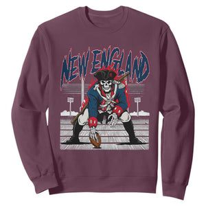 Gothic Skeleton Sweatshirt NE Football Lover Gift TS12 Maroon Print Your Wear
