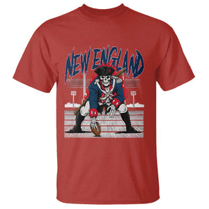 Gothic Skeleton T Shirt NE Football Lover Gift TS12 Red Print Your Wear