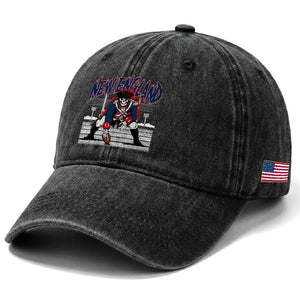 Gothic Skeleton Washed Cotton Baseball Cap NE Football Lover Gift TS12 Print Your Wear