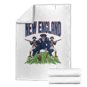 NE Gothic Skeleton Throw Blanket Football Lover Gift TS12 White Print Your Wear