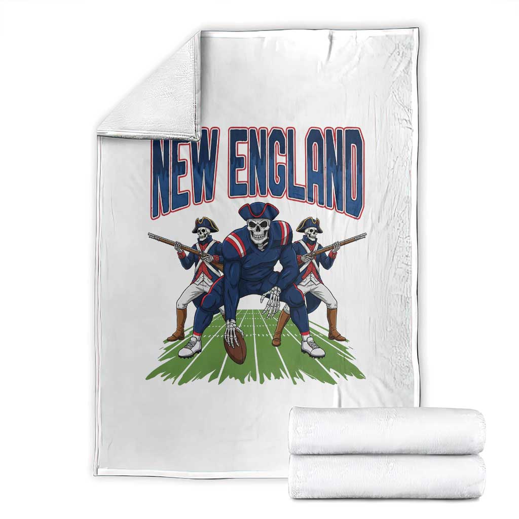 NE Gothic Skeleton Throw Blanket Football Lover Gift TS12 White Print Your Wear