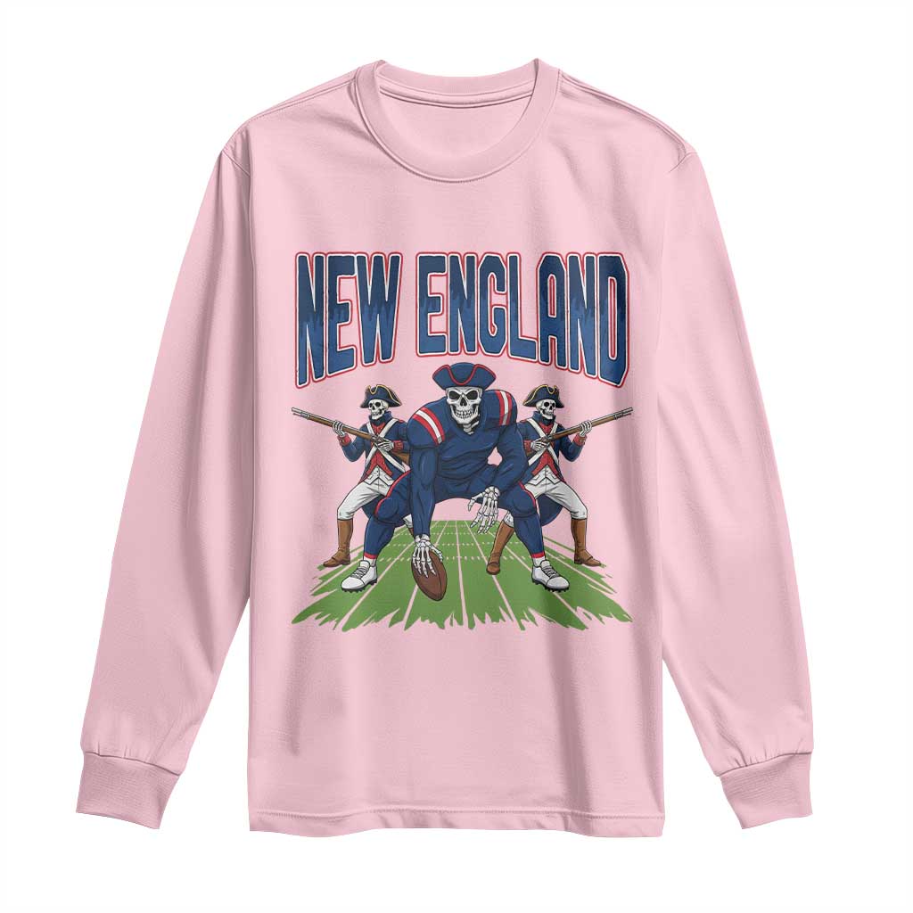 NE Gothic Skeleton Long Sleeve Shirt Football Lover Gift TS12 Light Pink Print Your Wear