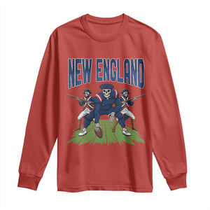 NE Gothic Skeleton Long Sleeve Shirt Football Lover Gift TS12 Red Print Your Wear